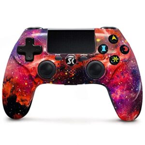 kujian wireless controller for ps4, high performance double shock game controller compatible with playstation 4/slim/pro/pc gaming controller with sensitive touch pad, motion sensor(nebula series)