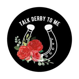 Talk Derby To Me Funny Horse Racing Horseshoe Rose PopSockets Grip and Stand for Phones and Tablets