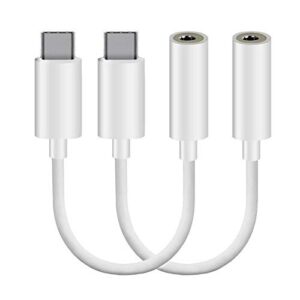 hovtoil type c to 3.5mm audio adapter cable 2pcs type c usb-c male to 3.5mm female headphone jack aux audio adapter cables high performance white 2pcs