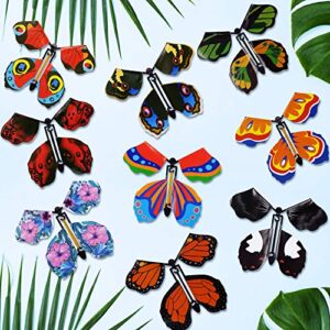 Shyflpopo 18Pcs Magic Flying Butterfly Wind Up Butterfly Flutter Flyers Butterflies Rubber Band Powered for Surprise Wedding Birthday Gift Party Playing Classic Novelty Gag Toy