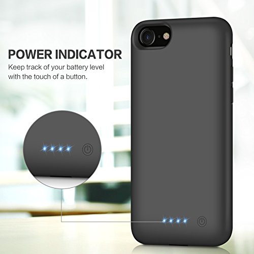 Battery Case for iPhone 8/7/6s/6/SE(2020), Upgraded 6000mAh Portable Rechargeable Charger Case for iPhone 6s/6 Extended Battery Pack for iPhone 8/7/SE(2020) Protective Charging Case (4.7 inch) -Black