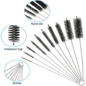 12 Pieces Tube Cleaning Brush Aquarium Filter Brush Nylon Tube Brush Set Flexible Double-Ended Hose Brush Pipe Clean Brush Stainless Steel for Fish Tank, Kitchen, Glasses, Drinking Straws, Keyboard