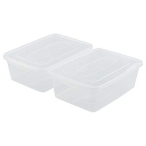 Farmoon 16 Quart Clear Storage Bin, Plastic Latch Containers/Boxes with Lid, 2 Packs