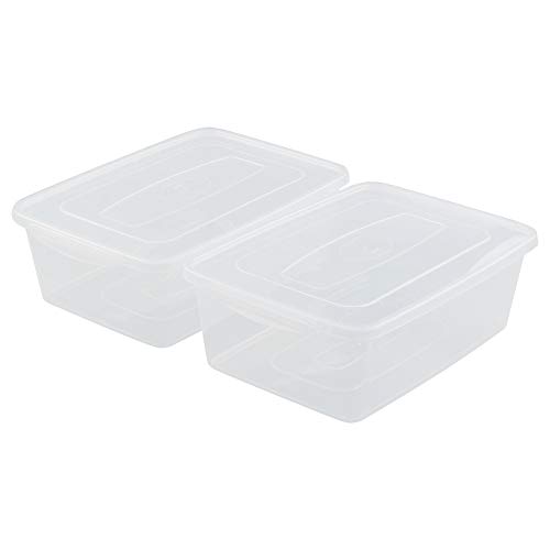 Farmoon 16 Quart Clear Storage Bin, Plastic Latch Containers/Boxes with Lid, 2 Packs