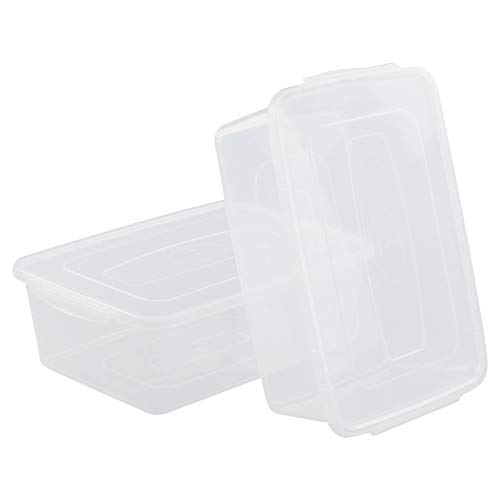 Farmoon 16 Quart Clear Storage Bin, Plastic Latch Containers/Boxes with Lid, 2 Packs