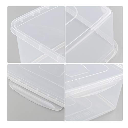 Farmoon 16 Quart Clear Storage Bin, Plastic Latch Containers/Boxes with Lid, 2 Packs