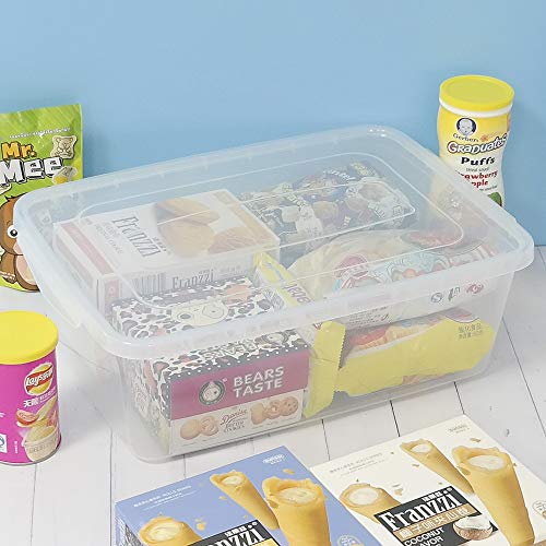 Farmoon 16 Quart Clear Storage Bin, Plastic Latch Containers/Boxes with Lid, 2 Packs