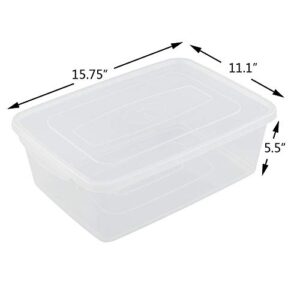 Farmoon 16 Quart Clear Storage Bin, Plastic Latch Containers/Boxes with Lid, 2 Packs