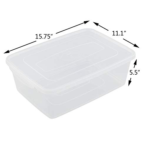 Farmoon 16 Quart Clear Storage Bin, Plastic Latch Containers/Boxes with Lid, 2 Packs