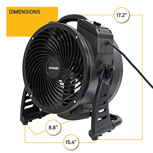 XPOWER M-27 Air Neutralizing Fan, Axial Air Mover w/Ozone Generator, O3 Machine, Commercial, High Capacity, Large Areas, Sanitization, Odor Removal