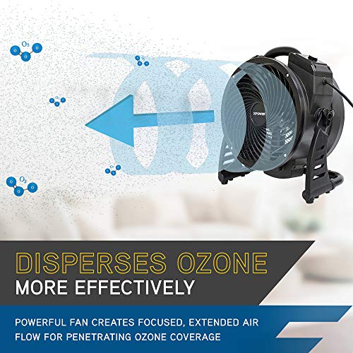 XPOWER M-27 Air Neutralizing Fan, Axial Air Mover w/Ozone Generator, O3 Machine, Commercial, High Capacity, Large Areas, Sanitization, Odor Removal