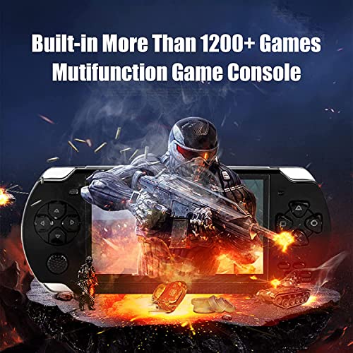 LKTINA 8GB 4.3’’ 1000 LCD Screen Handheld Portable Game Console, Built in 1200+Real Video Games with Media Player, for gba/gbc/SFC/fc/SMD Games, Best Gift for Kids and Adults -Black (Medium)