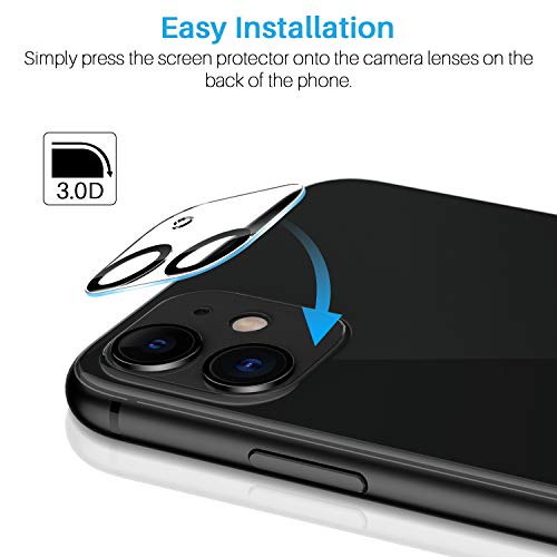 LK 6 Pack 3 Pack Screen Protector with 3 Pack Camera Lens Protector Compatible for iPhone 11 6.1-inch, Tempered Glass, Case Friendly, Easy-Installation Tool, 9H Hardness