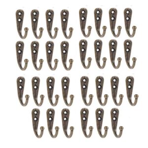 bfybest 30 pieces large wall mounted coat hook robe hooks cloth hanger coat hanger coat hooks rustic hooks and 60 pieces screws for bath kitchen garage single coat hanger (bronze)
