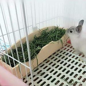 Hamiledyi Rabbit Hay Feeder, Bunny Food Manger Wooden Hay Manger Rack Grass Holder for Guinea Pig Chinchilla Hamster