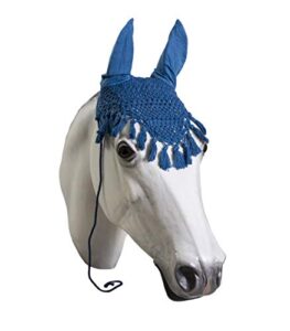 horse fly bonnet with tassels- horse and pony sizes (horse, turquoise)