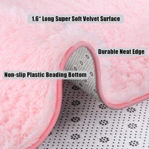 5x8 Pink Area Rugs for Living Room Super Soft Floor Fluffy Carpet Natural Comfy Thick Fur Mat Princess Girls Room Rug Christmas Thanksgiving Gift Rugs