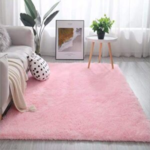 5x8 Pink Area Rugs for Living Room Super Soft Floor Fluffy Carpet Natural Comfy Thick Fur Mat Princess Girls Room Rug Christmas Thanksgiving Gift Rugs