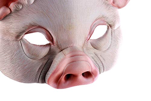 Hosfairy 1Pcs Half Face Animal Mask Pig Mask Horror Pig Mask for Halloween Costume Party Cosplay Props (White Pig Mask)