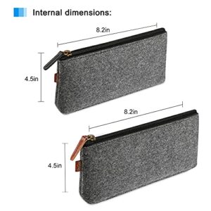 ProCase [2 Pack Black Small Pencil Bag Pen Case Bundle with [2 Pack] Grey Large Pencil Bag Pen Case