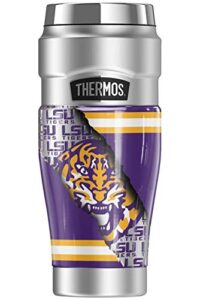 thermos lsu tigers, torn tiger stainless king stainless steel travel tumbler, vacuum insulated & double wall, 16oz