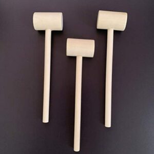 NUOBESTY Wooden Hammers Mallet Solid Wood Flat Head Kids Hammering and Pounding Toys, Pack of 20