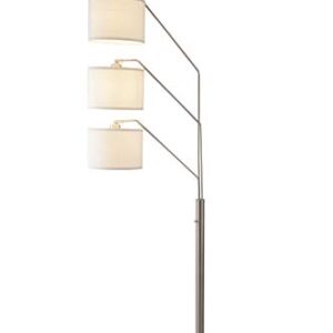 SH Lighting 83.5" Arc Tree Floor Lamp - Featrue 3 Hanging White Drum Fabric Shade with Adjustable Swing Arm and Marable Base - Great for Living Rooms, Bedrooms, or Arching Over Couches - 6949SN