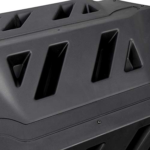 SUPER DEAL 43 Gallon Tumbling Composting Bin BPA Free Dual Chambers Composter 360° Rotation for Outdoor Garden, Yard, Large Black