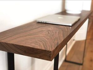 solid walnut narrow computer desk - writing desk | farmhouse desk | solid wood desk