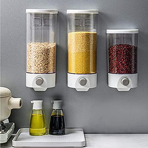 1 Pcs Food Storage Airtight Clear Container 3.3lb Capacity, Kitchen Wall-Mounted Cereal Dispenser,Dry Food Dispenser Bulk Food Storage Tank,Kitchen Storage Tank,Kitchen Wall Hanging Airtight Container