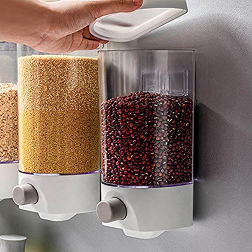 1 Pcs Food Storage Airtight Clear Container 3.3lb Capacity, Kitchen Wall-Mounted Cereal Dispenser,Dry Food Dispenser Bulk Food Storage Tank,Kitchen Storage Tank,Kitchen Wall Hanging Airtight Container