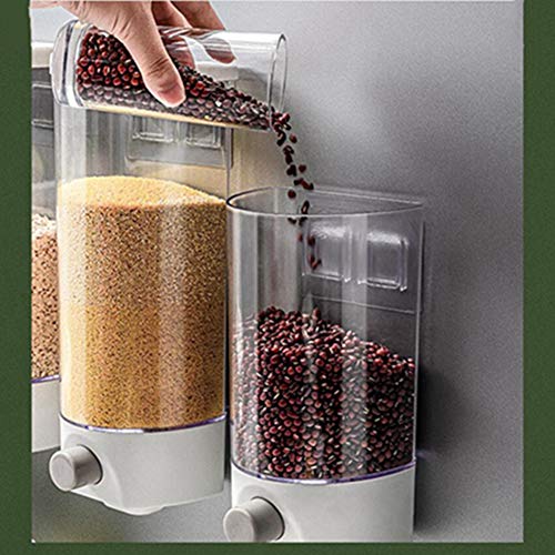 1 Pcs Food Storage Airtight Clear Container 3.3lb Capacity, Kitchen Wall-Mounted Cereal Dispenser,Dry Food Dispenser Bulk Food Storage Tank,Kitchen Storage Tank,Kitchen Wall Hanging Airtight Container