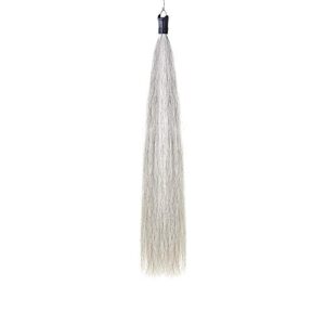 y.j tails horse tail extensions with braided horsehair loop, blunt cut bottom, 34-36 inches long and 1 lb weight (light gray)