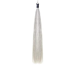 Y.J TAILS Horse Tail Extensions with Braided Horsehair Loop, Blunt Cut Bottom, 34-36 inches Long and 1 lb Weight (Light Gray)