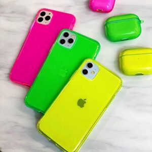 Velvet Caviar Neon Green AirPod Case - Cool Cover for Boys, Men, Girls with Keychain - Protective Hard Cases Compatible with Apple Airpods 1/2