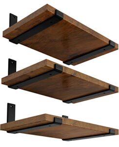 leopo 12 inch shelf bracket for diy floating shelf, 1/5 inch thick heavy duty bracket, 6 pack, 11.25” x 6” x 1.5”