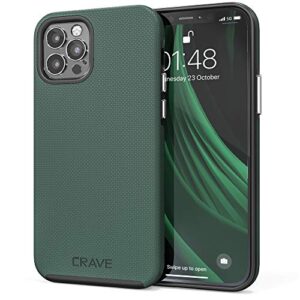 crave iphone 12, iphone 12 pro case, dual guard protection series case for iphone 12/12 pro (6.1 inch) - forest green