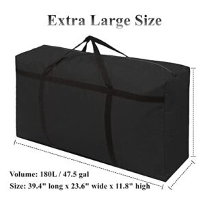 WITERY Extra Large Storage Bag for Moving - Heavy Duty Oxford Water-Resistant Storage Bag Organizer with Reinforced Handles & Zippers for Traveling/Camping/College Dorm/Holiday Decorations, 39x24x12 Inches
