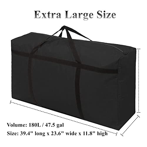 WITERY Extra Large Storage Bag for Moving - Heavy Duty Oxford Water-Resistant Storage Bag Organizer with Reinforced Handles & Zippers for Traveling/Camping/College Dorm/Holiday Decorations, 39x24x12 Inches