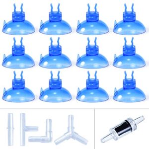 mounts sea brothers 25-pc professional silicone aquarium airline suction cup for 3/16" fish tank airline tubing,connectors/check valves(assorted colors) (blue)