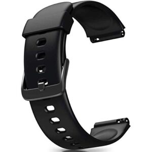 zururu soft silicone smart watch replacement bands straps 19mm for veryfitpro id205l, id205s, id205u, id205 fitness watch black
