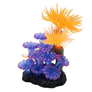 Zerodis Aquarium Simulated Sea Anemone, Lifelike Silicone Fake Coral Ornament Aquarium Decor Floating Ornament