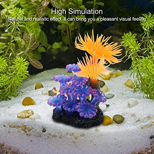 Zerodis Aquarium Simulated Sea Anemone, Lifelike Silicone Fake Coral Ornament Aquarium Decor Floating Ornament