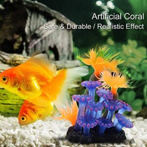 Zerodis Aquarium Simulated Sea Anemone, Lifelike Silicone Fake Coral Ornament Aquarium Decor Floating Ornament