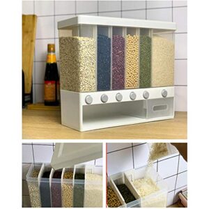 Large Capacity Whole Grains Dispenser Rice Bucket Wall-Mounted Rice Storage Tank Moisture-Proof Dry Food Organizer Bottle Pressed Out Rice