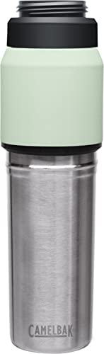 CamelBak MultiBev Water Bottle & Travel Cup – Vacuum Insulated Stainless Steel – Moss/Mint – 22 oz bottle & 16 oz cup