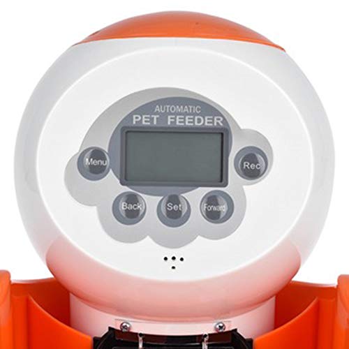 ZZK Automatic Pet Feeder with Recording Function Smart Pet Feeder Timer and Quantitative Feeder for Cats and Dogs