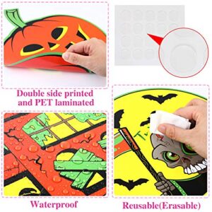 10 Pieces Halloween Cutouts, Retro Halloween Vintage Decorations Double Side Printed Halloween Decorations with 40 Pieces Adhesive Glue Point Dots for Old Fashioned Old Style Halloween Decoration