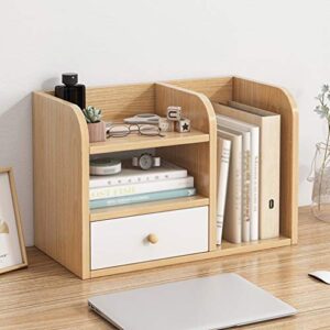 Drawer Bookshelf Magazine Rack Divide-Grid Partition Shelf Stratification Storage Rack Desktop Office Desk Home 43X26X34CM MUMUJIN