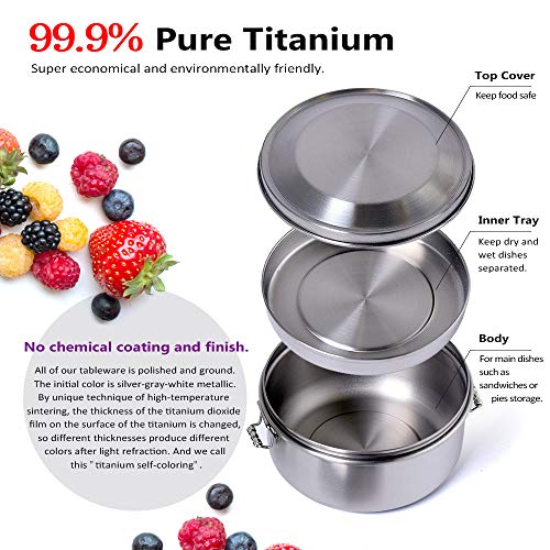 VARNAHOME Titanium Bento Box W/ Double Layers Design (600ML)-BPA Free